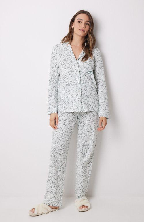 Pijama Camisero Largo 100% Algodón Animal Print Verde Women'Secret