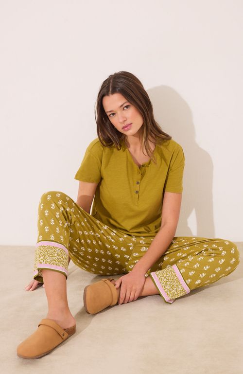 Polera Lisa Manga Corta 100% Algodón Kaki Verde Women'Secret
