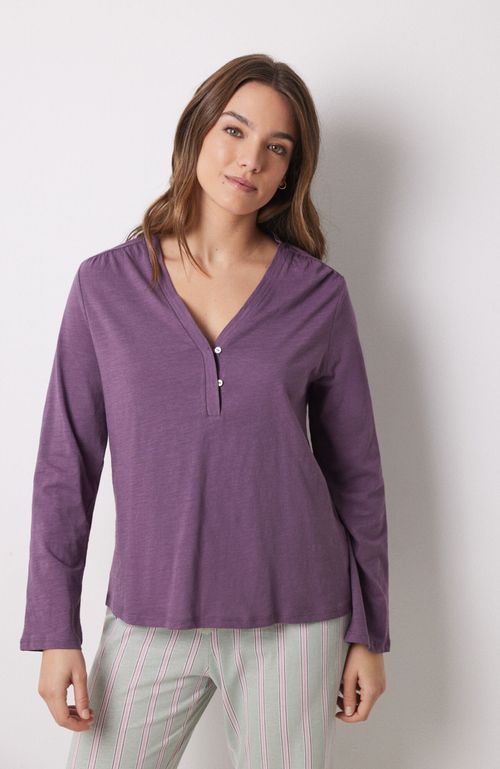 Polera Manga Larga 100% Algodón Morado Rosado Women'Secret