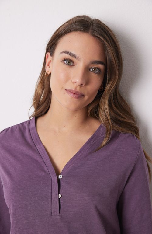 Polera Manga Larga 100% Algodón Morado Rosado Women'Secret