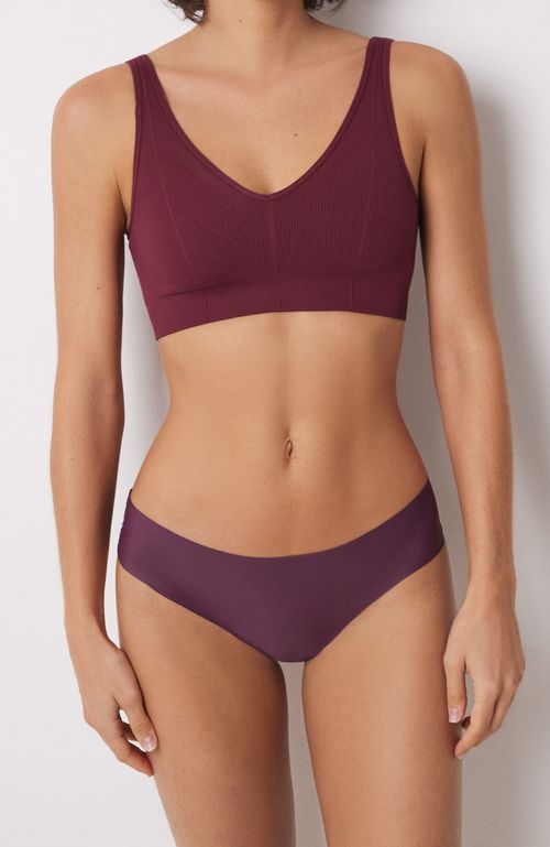 Calzón Clásico Clean Cut Encaje Granate Burdeo Women'Secret