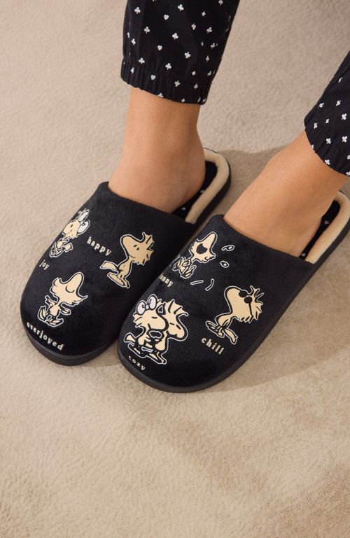 Pantuflas Snoppy Negro Negro Women'Secret