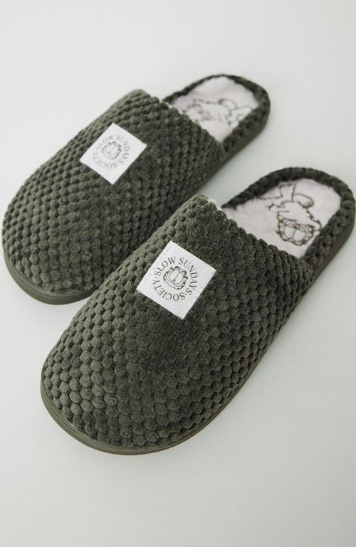 Pantuflas Textura Garfield Verde Women'Secret