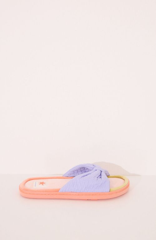 Zapatillas Abiertas Velour Lazo Blanco Women'Secret