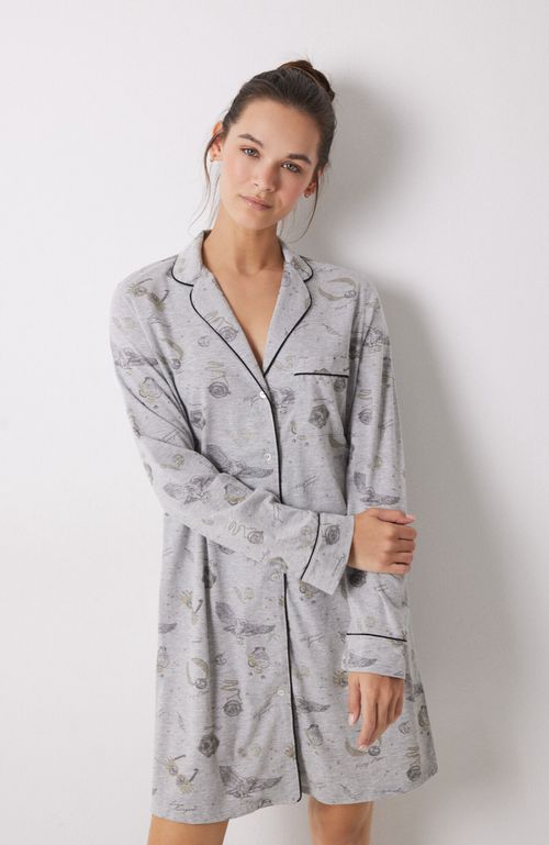 Camisón Algodón Gris Harry Potter Gris Women'Secret