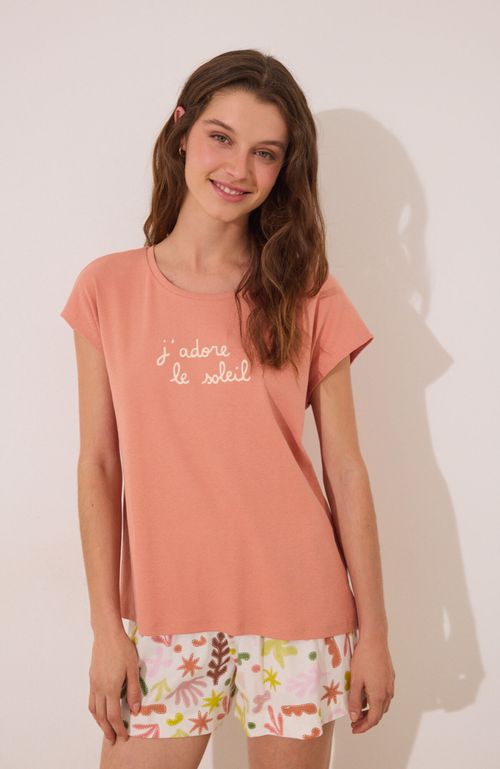 Pijama Corto Algodón Naranja Hojas Naranjo Women'Secret