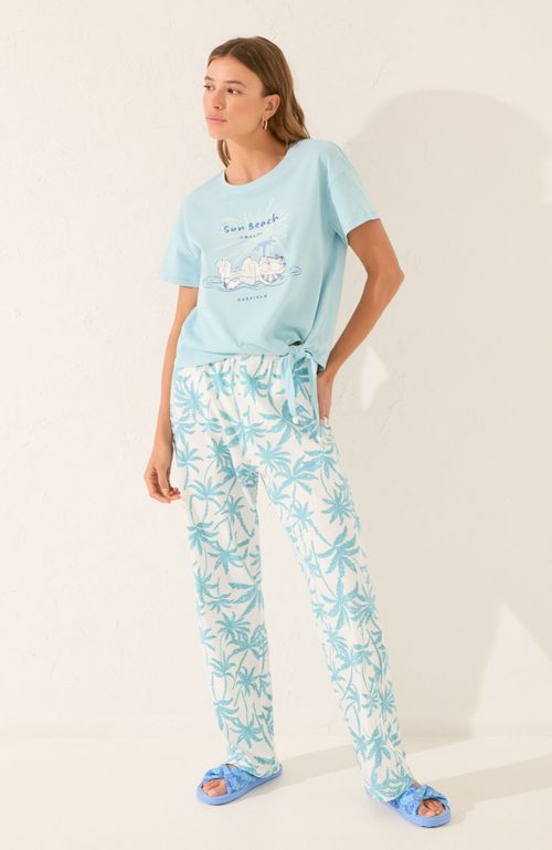 Pijama Largo Garfield Verde Verde Women'Secret