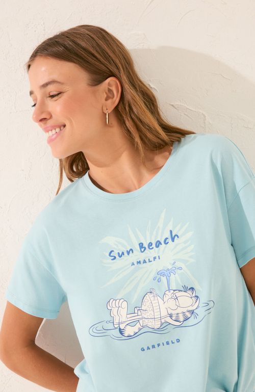 Pijama Largo Garfield Verde Verde Women'Secret