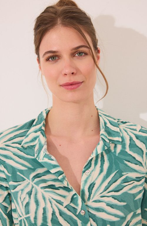 Set Camisa Y Pantalón Corto Print Hojas Verde Women'Secret