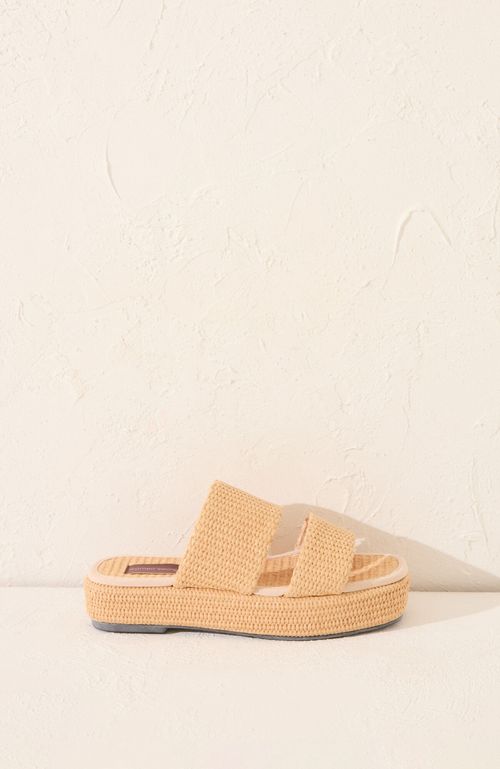 Sandalias Plataforma Rafia Natural Beige Women'Secret