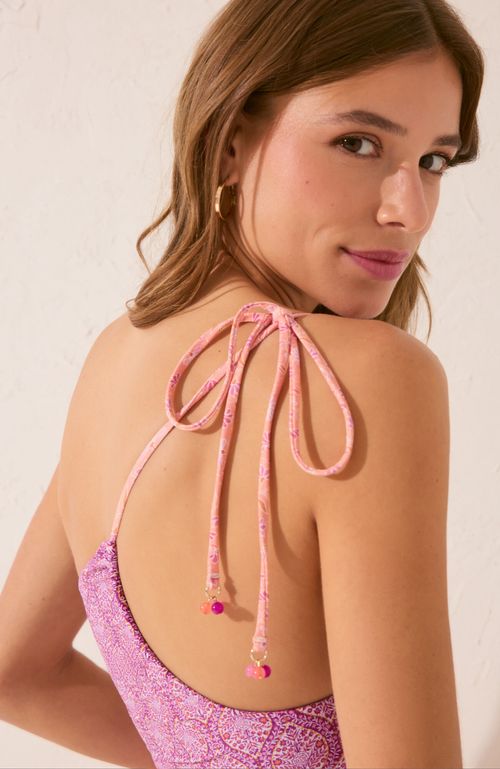 Trikini Asimétrico Estampado Tribal Rosado Women'Secret