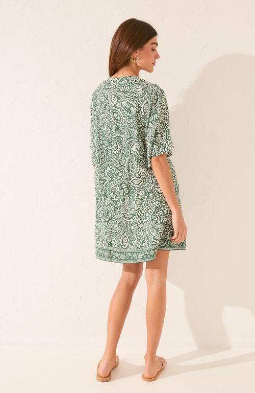 Túnica Corta Viscosa Estampado Paisley Verde Women'Secret
