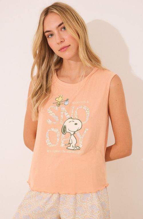 Pijama Corto Snoopy Naranjo Women'Secret