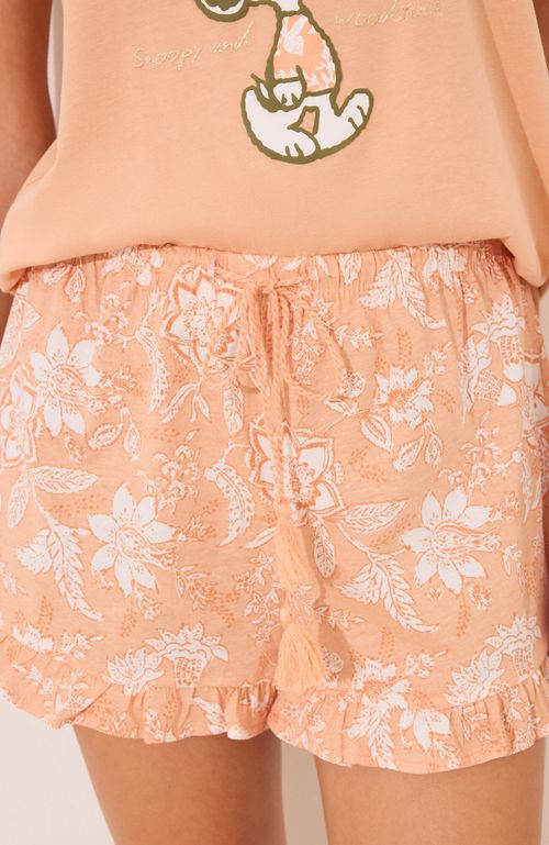 Pijama Corto Tirantes Snoopy Algodón Naranjo Women'Secret
