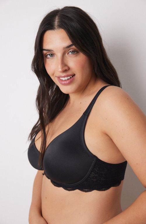 Real Sostén Reductor Microfibra Y Encaje Negro Negro Women'Secret