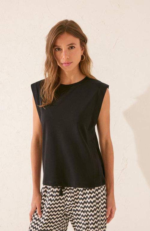 Polera Sin Mangas 100% Algodón Negro Women'Secret