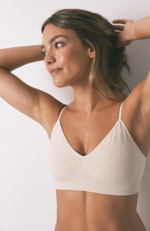 Top Sin Costuras Natural Animal Print Beige Women'Secret