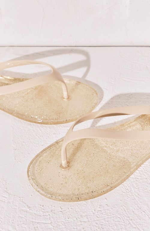 Chanclas dedo efecto brillo glitter amarillo