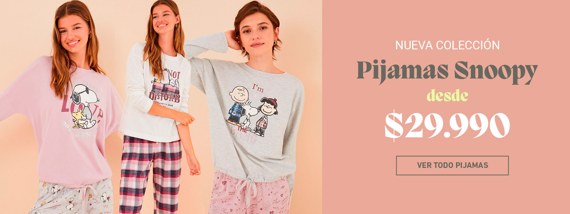 Pijamas Snoopy $29.990 Women Secret